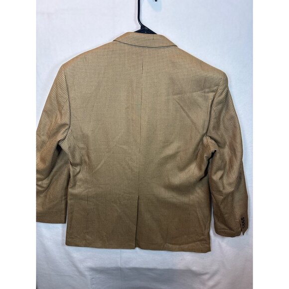 Lauren Ralph Lauren Mens Houndstooth Sport Coat Jacket Tan Size 42R 100 % silk - Picture 10 of 16